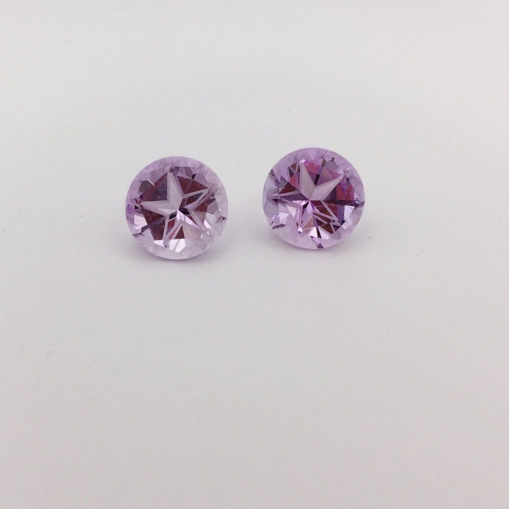 USA Cut Matched Pair Texas Star Amethysts 9.0 Carats