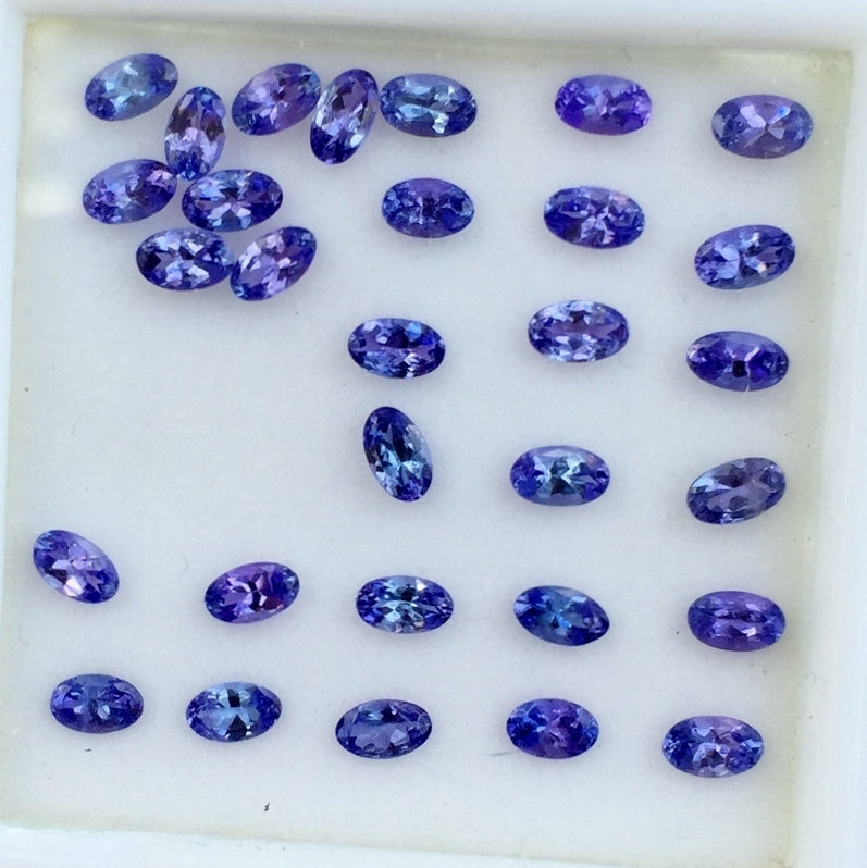 Bright and Clean Pretty Natural Blue Tanzanite Matched Lot 7.18 Carats