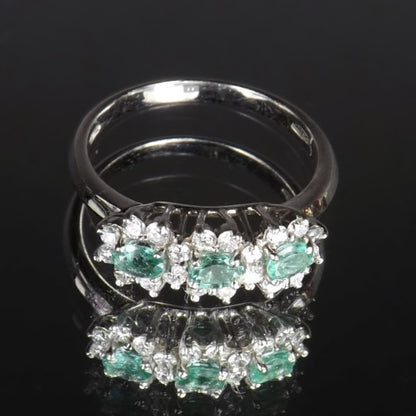 True Brazil Paraiba Tourmaline White Gold Diamond Ring GL