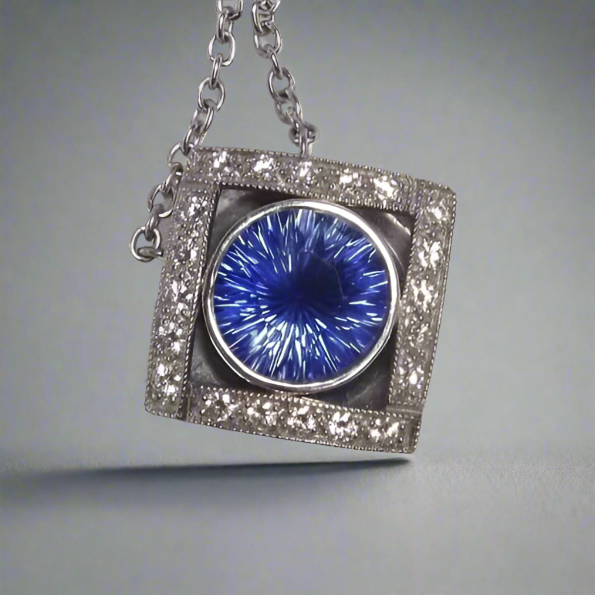 AGL Certified! UNHEATED Burmese Sapphire Platinum Diamond Pendant 5.20 ct! GL