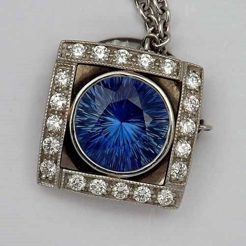 AGL Certified! UNHEATED Burmese Sapphire Platinum Diamond Pendant 5.20 ct! GL