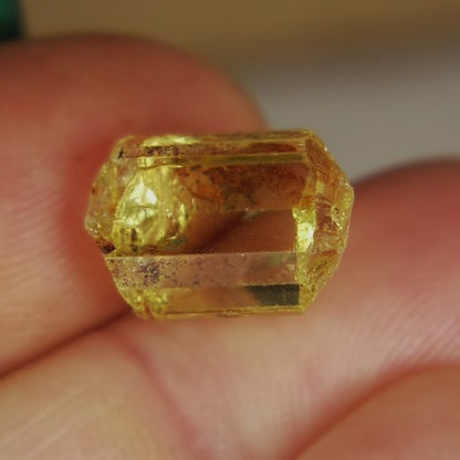 Old Stock! Top Crystal Yellow Apatite Facet Rough Mexico 9.62ct GL