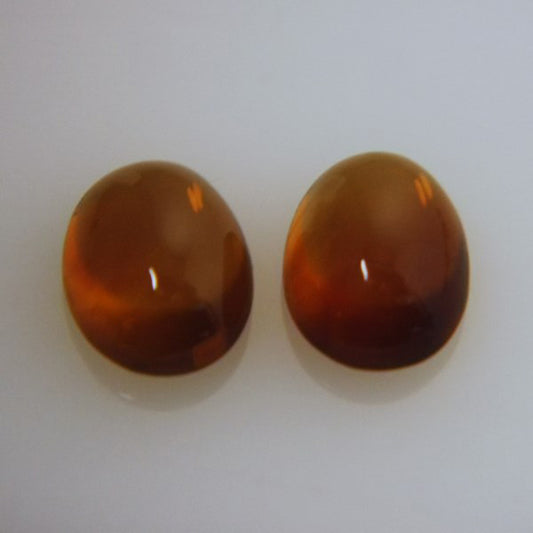 Old Stock! Natural Madeira Citrine Brazil Cabochon Pair 18.51 ct