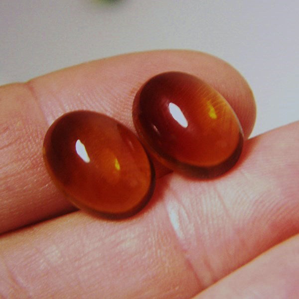 Old Stock! Natural Madeira Citrine Brazil Cabochon Pair 20.80 ct