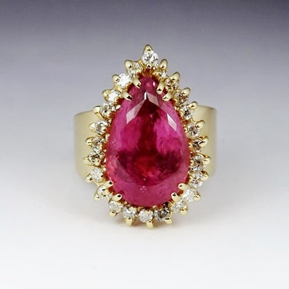 California Himalaya Pink Tourmaline Diamond Ring