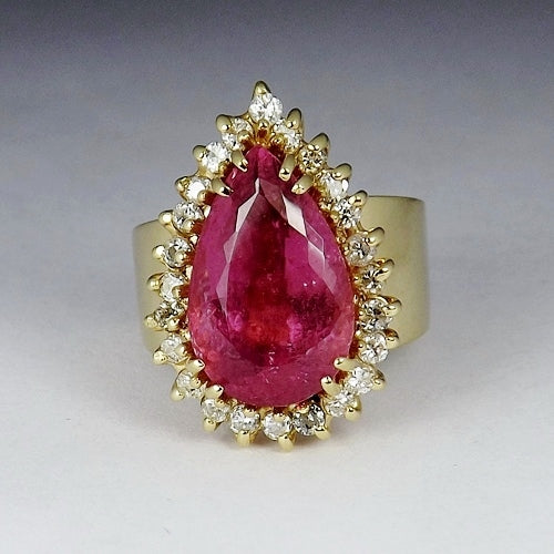 California Himalaya Pink Tourmaline Diamond Ring