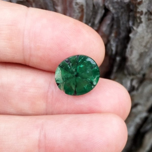 Rare! Big Natural Muzo Mine Colombia Trapiche Emerald 10.05 ct GL