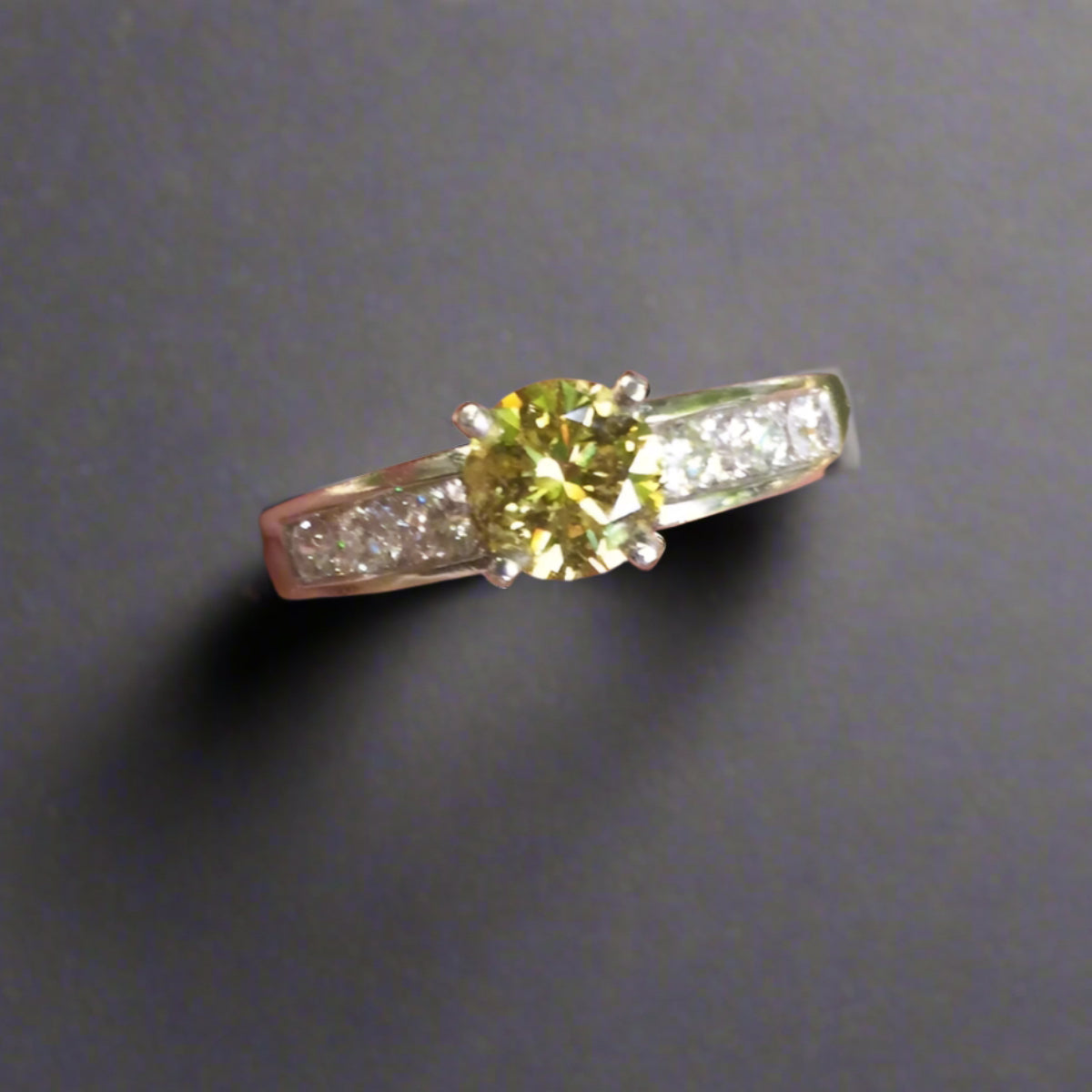 GIA! Natural 1.14 ct Fancy Deep Yellow Diamond Platinum Ring