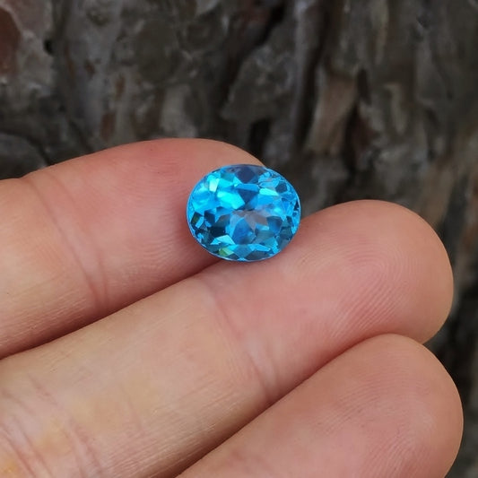 USA Cutting! Rich Color Swiss Blue Topaz 6.32 carat