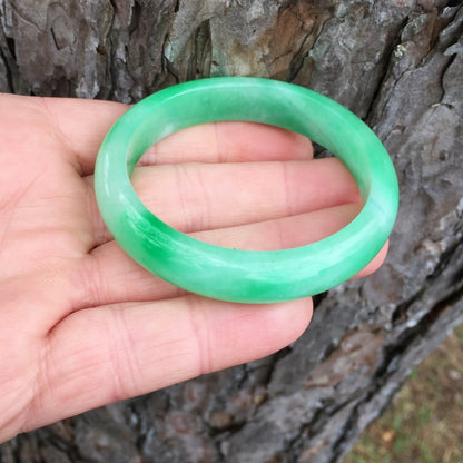 Apple Green Type B Burmese Jadeite Bangle 44.2 grams