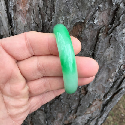 Apple Green Type B Burmese Jadeite Bangle 44.2 grams