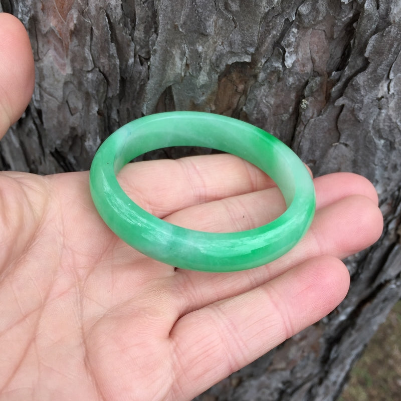 Apple Green Type B Burmese Jadeite Bangle 44.2 grams