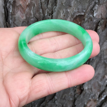 Apple Green Type B Burmese Jadeite Bangle 44.2 grams