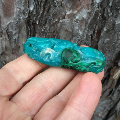 Old Stock! Gel Gem Silica Chrysocolla Carving Arizona 28.5 grams