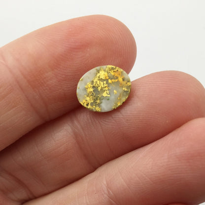 Super Rich Gold In Quartz Cabochon From California 4.75 Carats