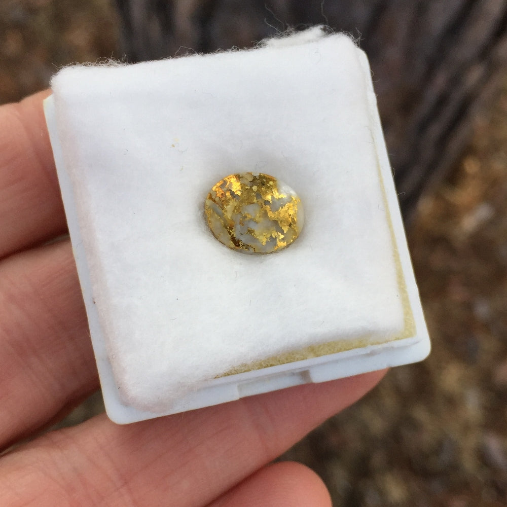 Super Rich Gold In Quartz Cabochon From California 4.75 Carats