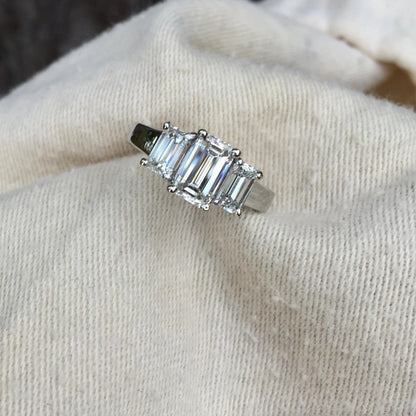 Superb Quality! Emerald Cut Natural Diamond Platinum Ring 2.25 Carats