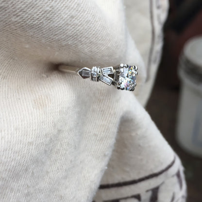 Quality! Platinum Trans Euro Cut Natural Diamond Ring 1.0 Carat