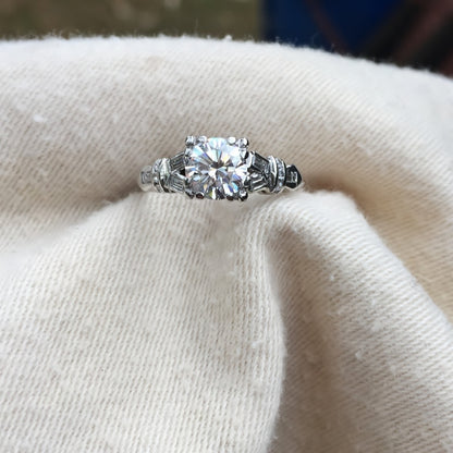 Quality! Platinum Trans Euro Cut Natural Diamond Ring 1.0 Carat